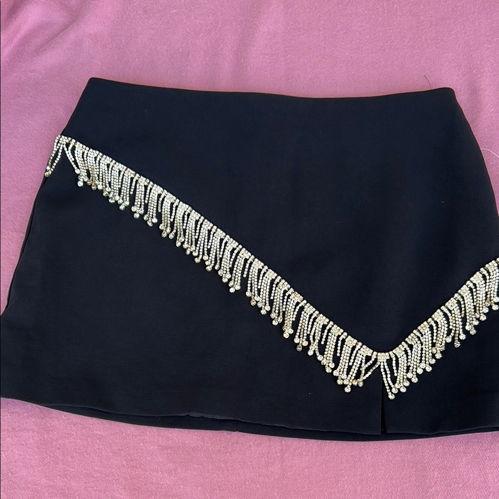 Forever 21 Black Asymmetrical Wrap Mini Skirt
